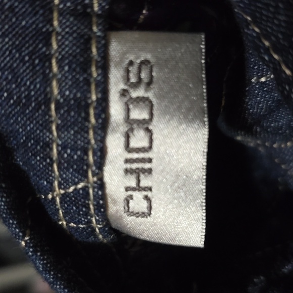 Chicos Paisley & Denim Patterned Reversible Womens Jacket Size 3 Large - Picture 8 of 9